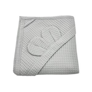 Ręcznik niemowlęcy wafelkowy Szary 100x100cm