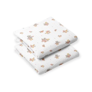 Pieluszki muślinowe 2-pak 65x65cm Kwiatuszki